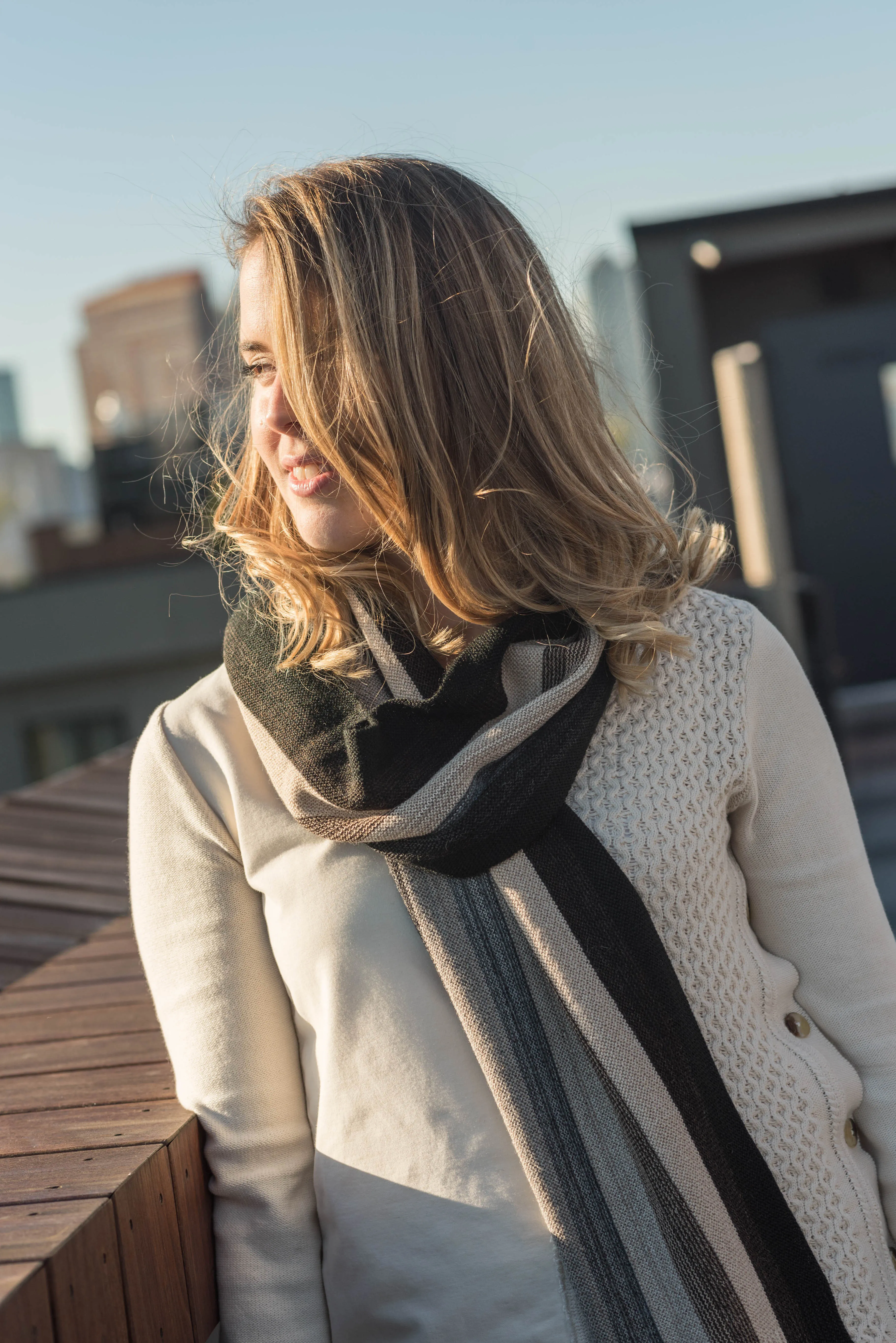 100% Alpaca Wool Fuego Pattern Scarf