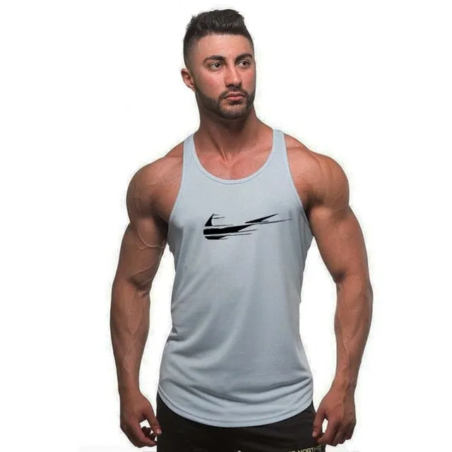 2018 fashion Golds gyms Brand singlet canotte bodybuilding stringer tank top men fitness T shirt muscle guys sleeveless vest