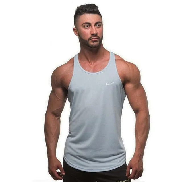 2018 fashion Golds gyms Brand singlet canotte bodybuilding stringer tank top men fitness T shirt muscle guys sleeveless vest