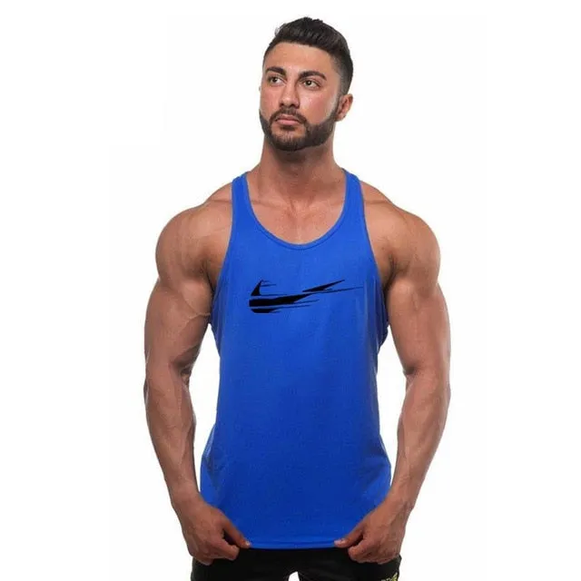 2018 fashion Golds gyms Brand singlet canotte bodybuilding stringer tank top men fitness T shirt muscle guys sleeveless vest