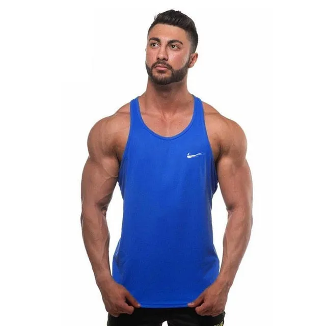 2018 fashion Golds gyms Brand singlet canotte bodybuilding stringer tank top men fitness T shirt muscle guys sleeveless vest