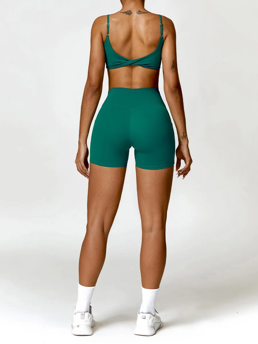 2pcs Sports Bras Skin-Friendly Sports Set Workout Set Fitness Shorts Set