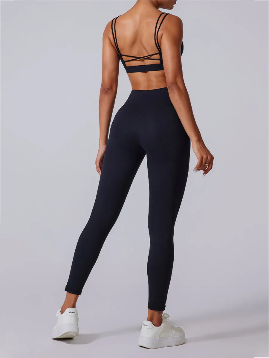 2pcs Sports Bras Skin-Friendly Sports Set Workout Set Fitness Yoga Suit