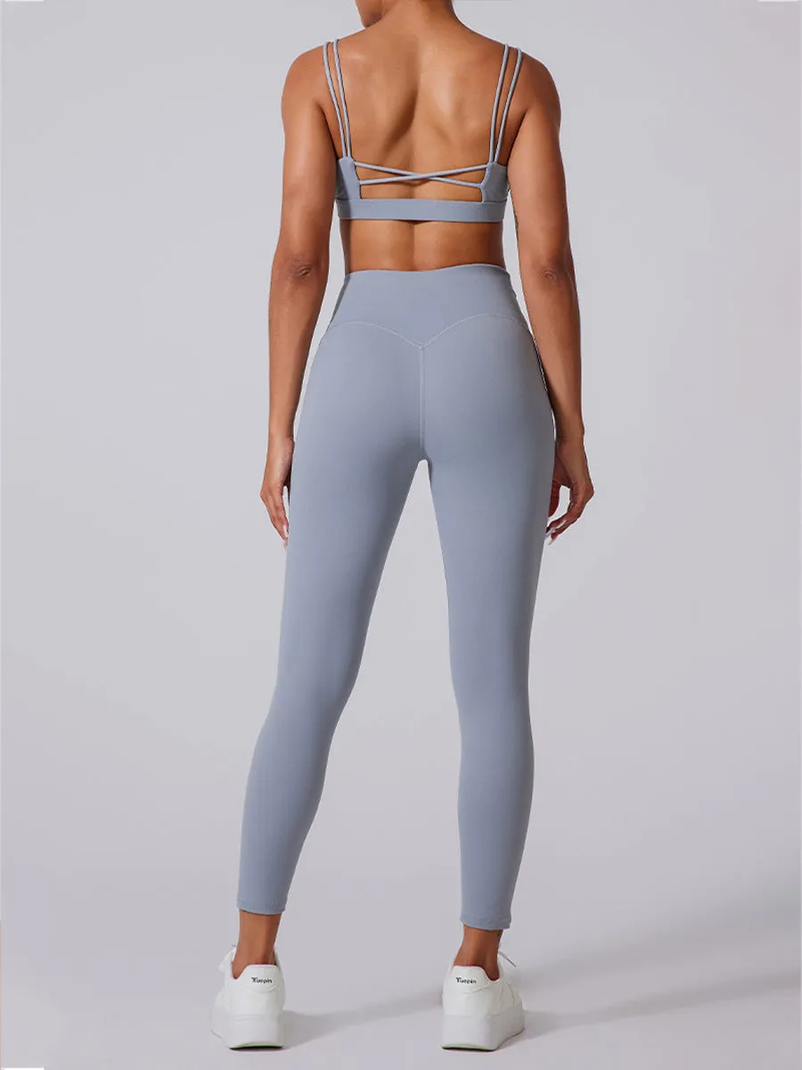 2pcs Sports Bras Skin-Friendly Sports Set Workout Set Fitness Yoga Suit