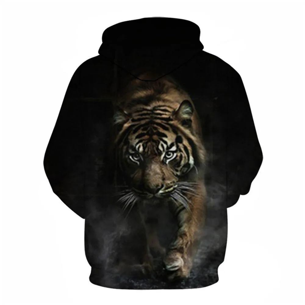 3D Graphic Printed Hoodies Tiger