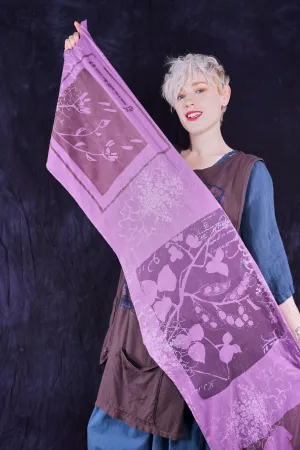 8161 Hand Printed Organic Scarf Orchid-P