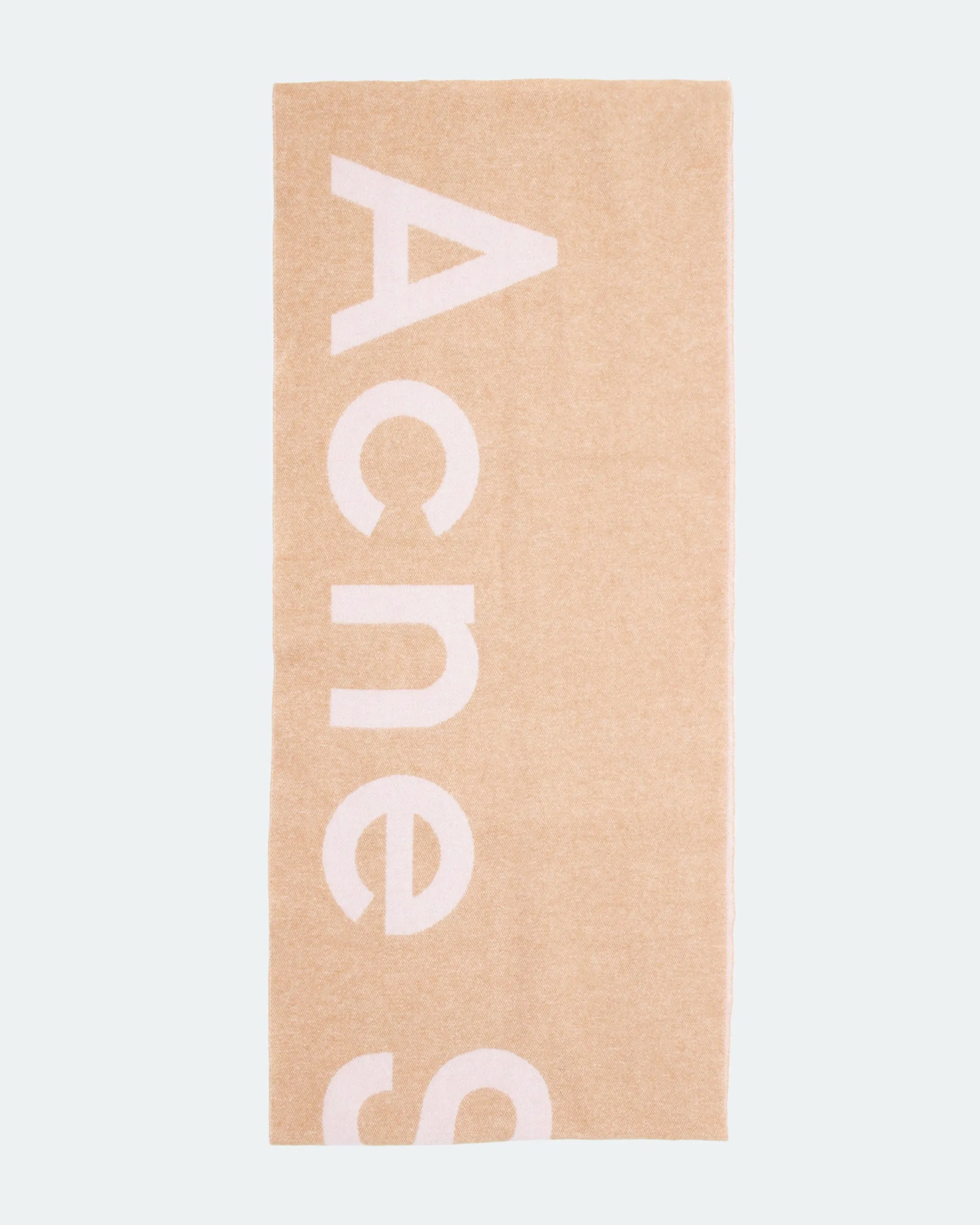 Acne Studio Pink/Tan Wool Printed Logo Scarf