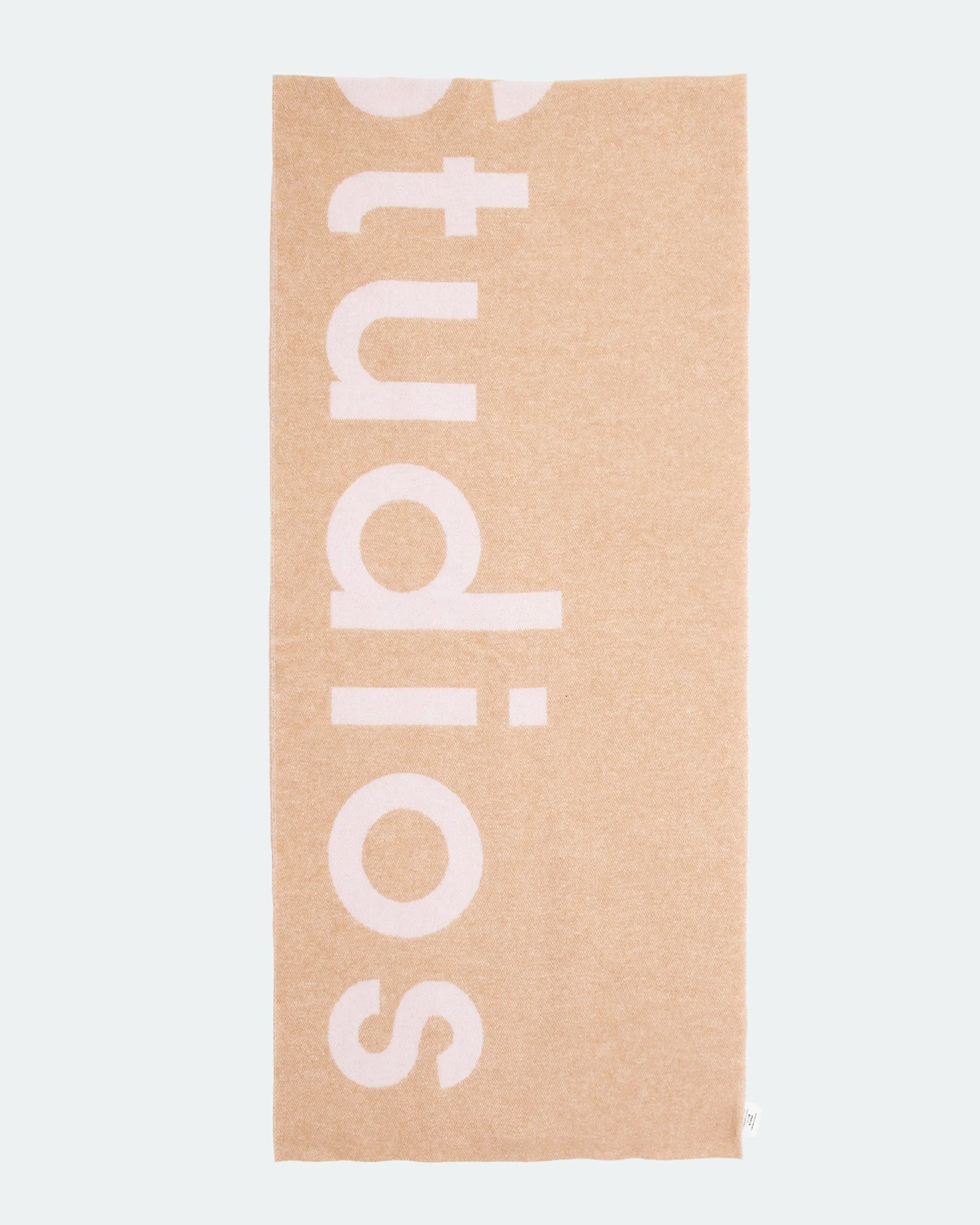 Acne Studio Pink/Tan Wool Printed Logo Scarf