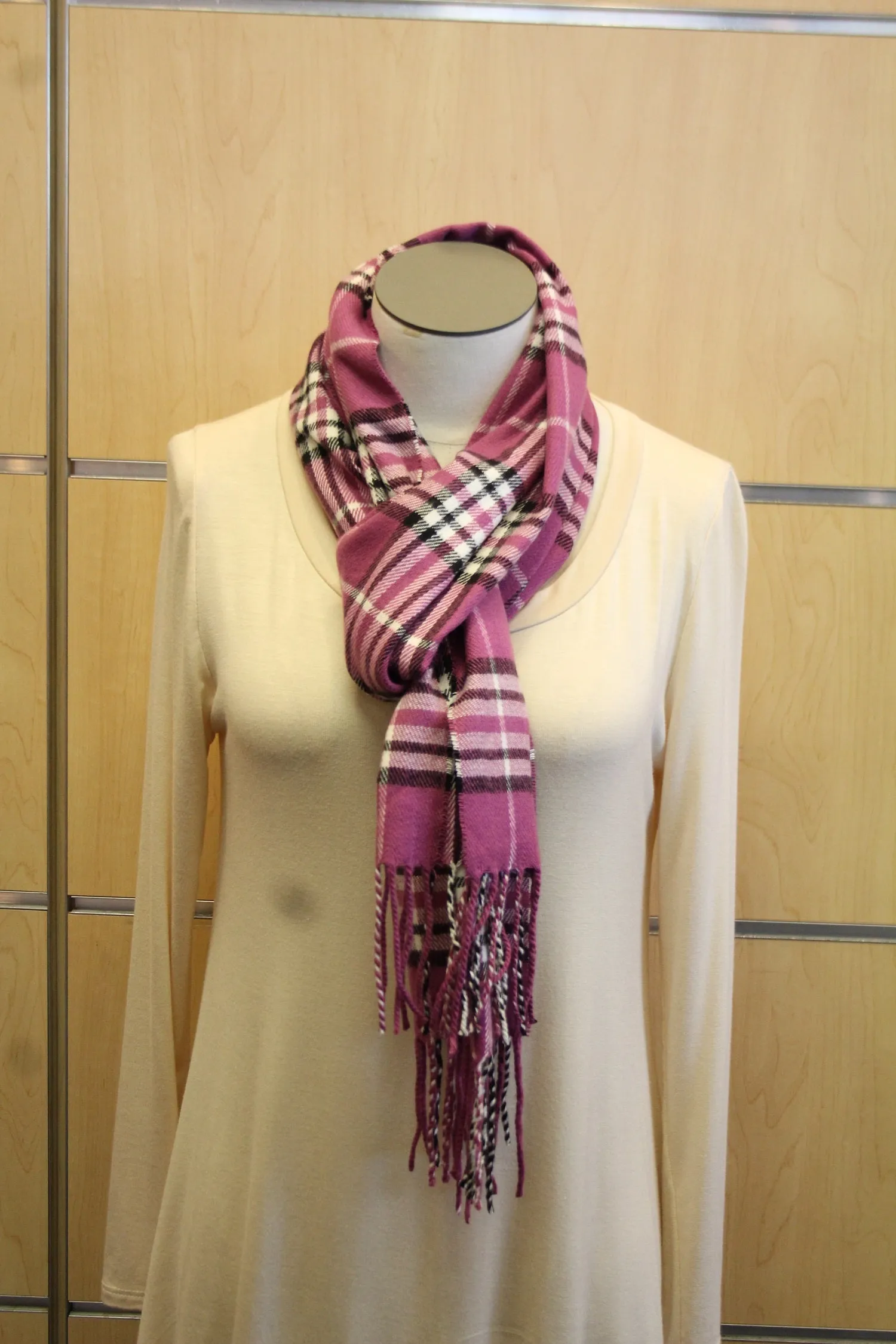 ADO | Cashmere Wrap Scarf Plaid Violet