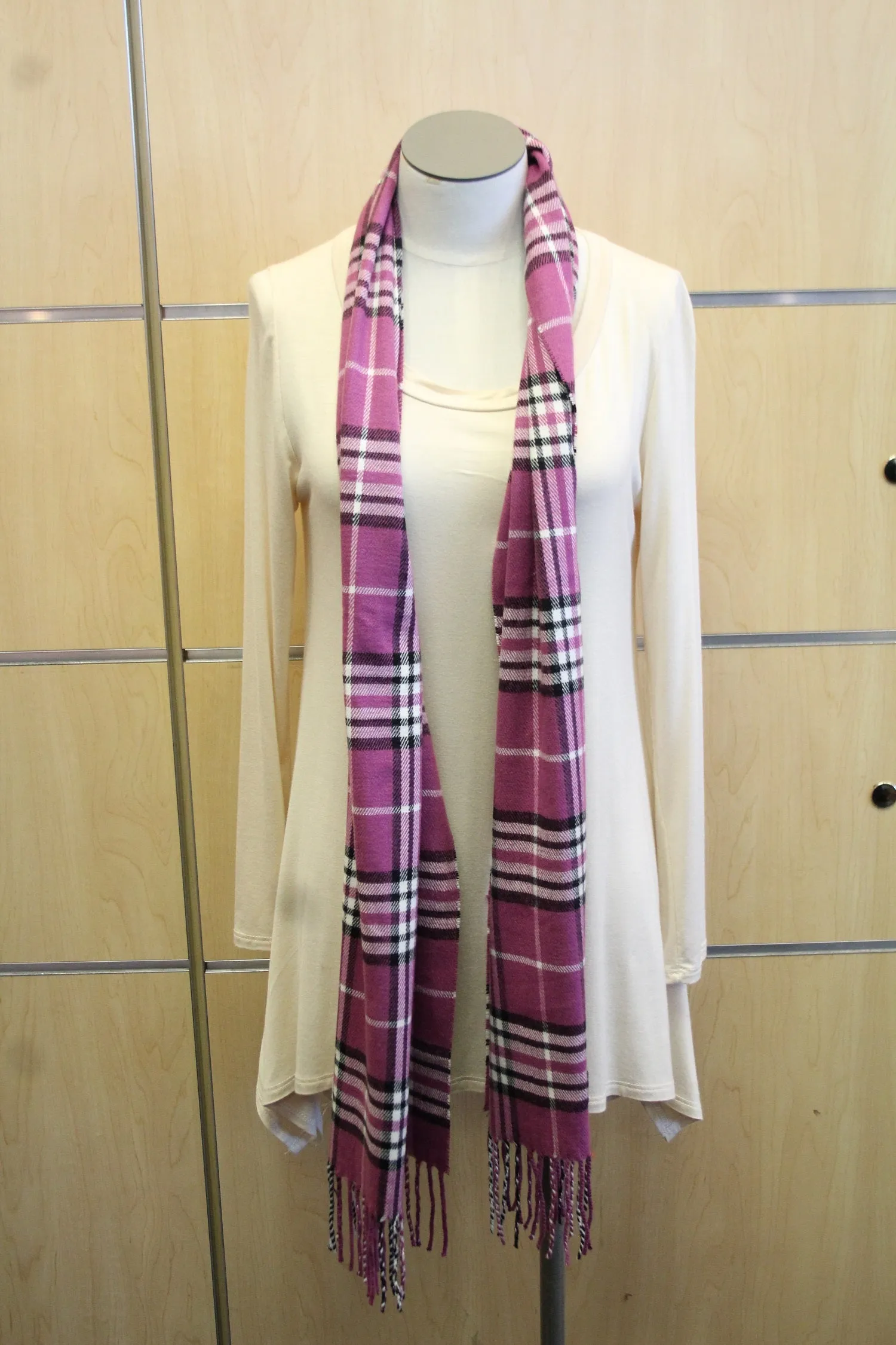ADO | Cashmere Wrap Scarf Plaid Violet