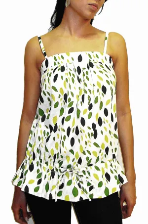 Alissa Long Cami in green floral