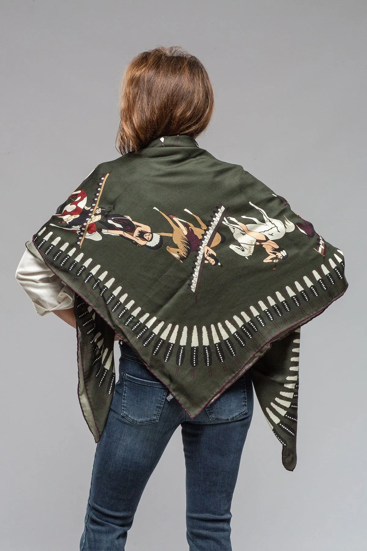 American Indian Cashmere Scarf In Moss