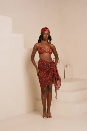 AMINAH ORANGE CHIFFON SCARF