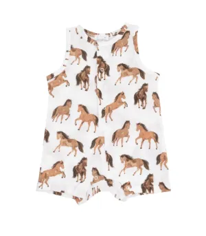 Angel Dear || Horses Sleeveless Shortie Romper