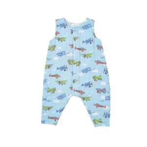 ANGEL DEAR- SLVLESS ROMPER - VINTAGE PLANES