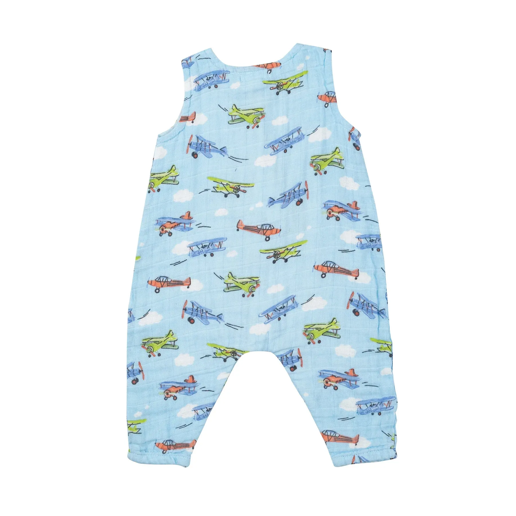 ANGEL DEAR- SLVLESS ROMPER - VINTAGE PLANES