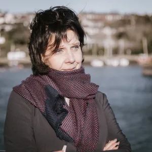 Ashley Scarf - Navy & Pink