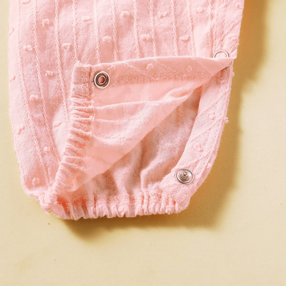 Baby Girl Ruffle Sleeve Cotton Jumpsuit - Pink, Yellow, White