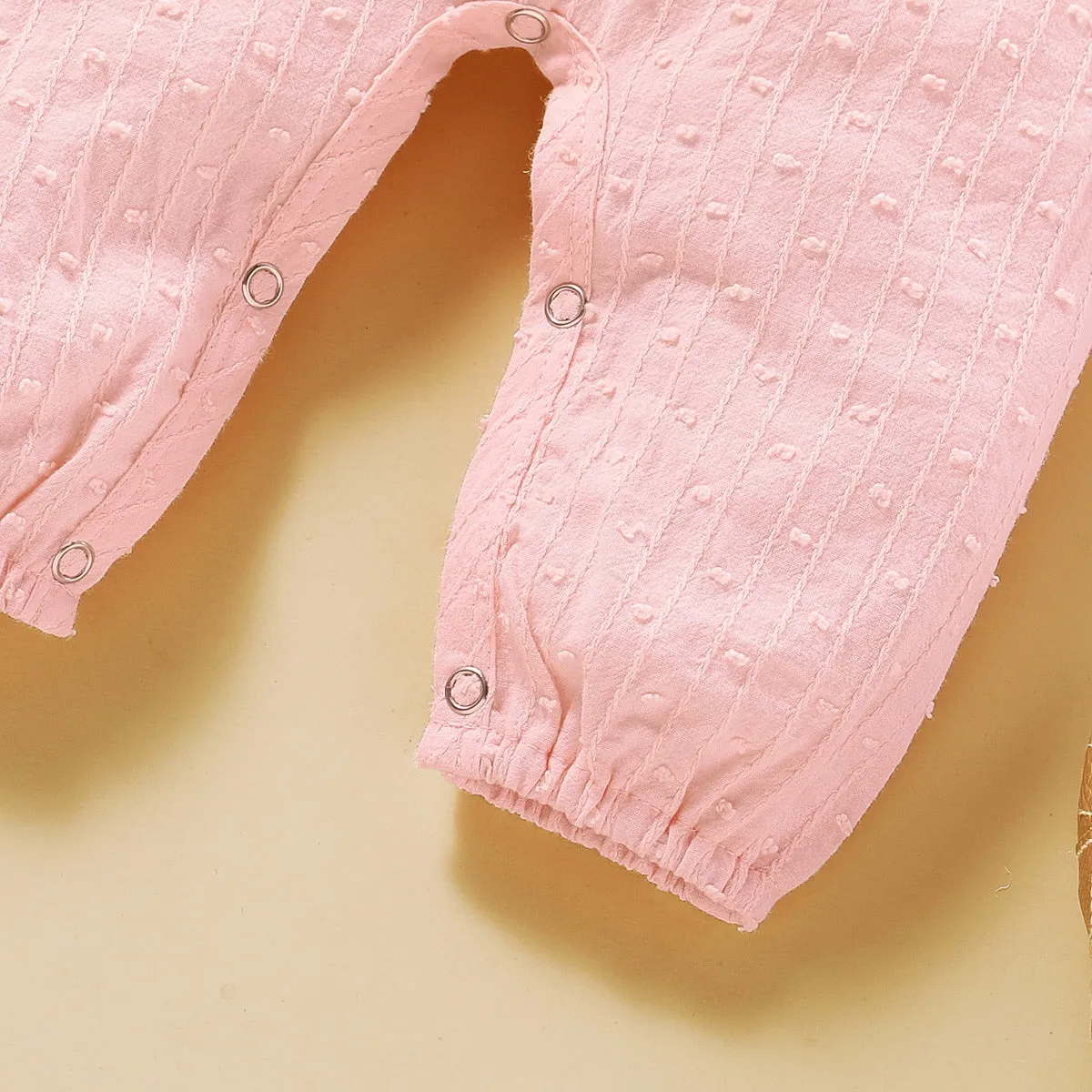Baby Girl Ruffle Sleeve Cotton Jumpsuit - Pink, Yellow, White