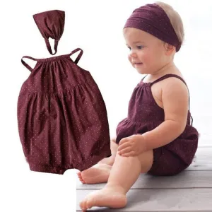 Baby Girls Romper Brown Harnesses