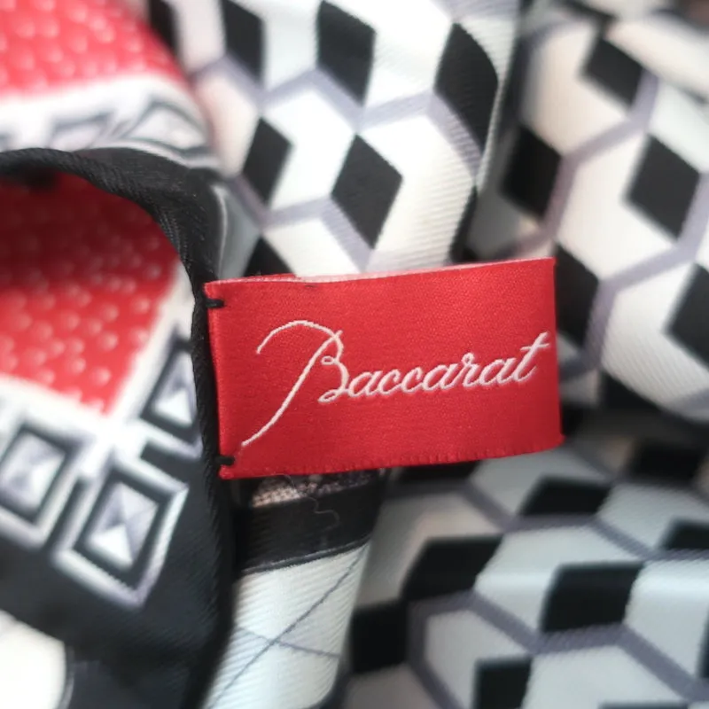 Baccarat Stole Louxor Red/Black Printed Silk Twill Shawl Scarf
