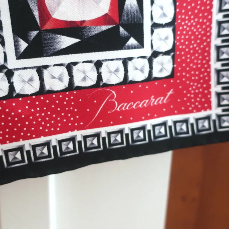 Baccarat Stole Louxor Red/Black Printed Silk Twill Shawl Scarf