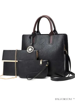 BagForLove - 3-Piece Premium Bag Set with Stylish Pendant