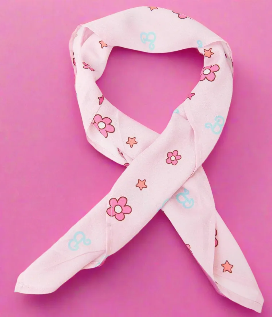 Barbie X Unique Vintage 1970s Pink Barbie Print Hair Scarf