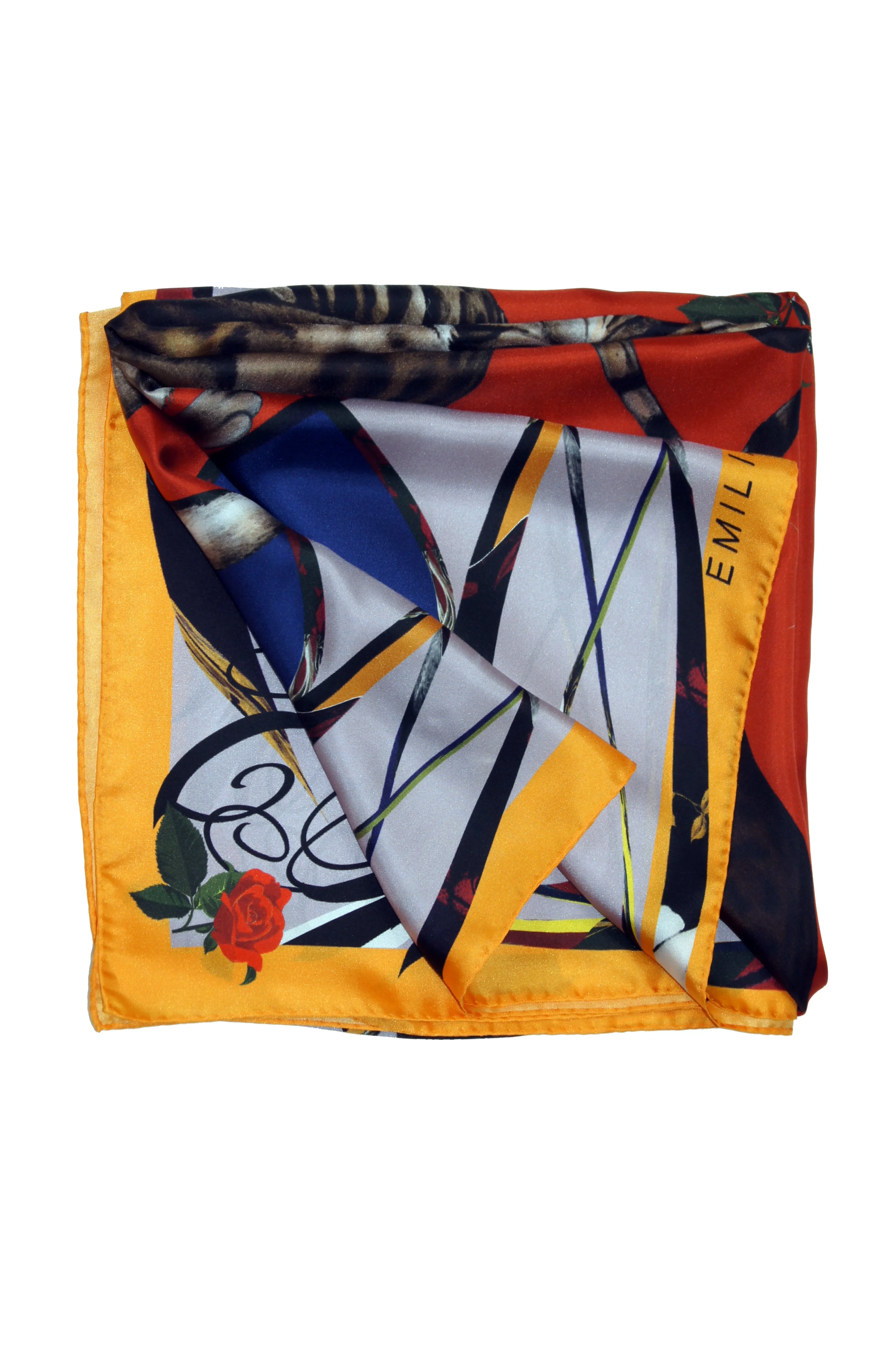 BENGAL MALICIEUSE / RED Large Silk Print Scarf