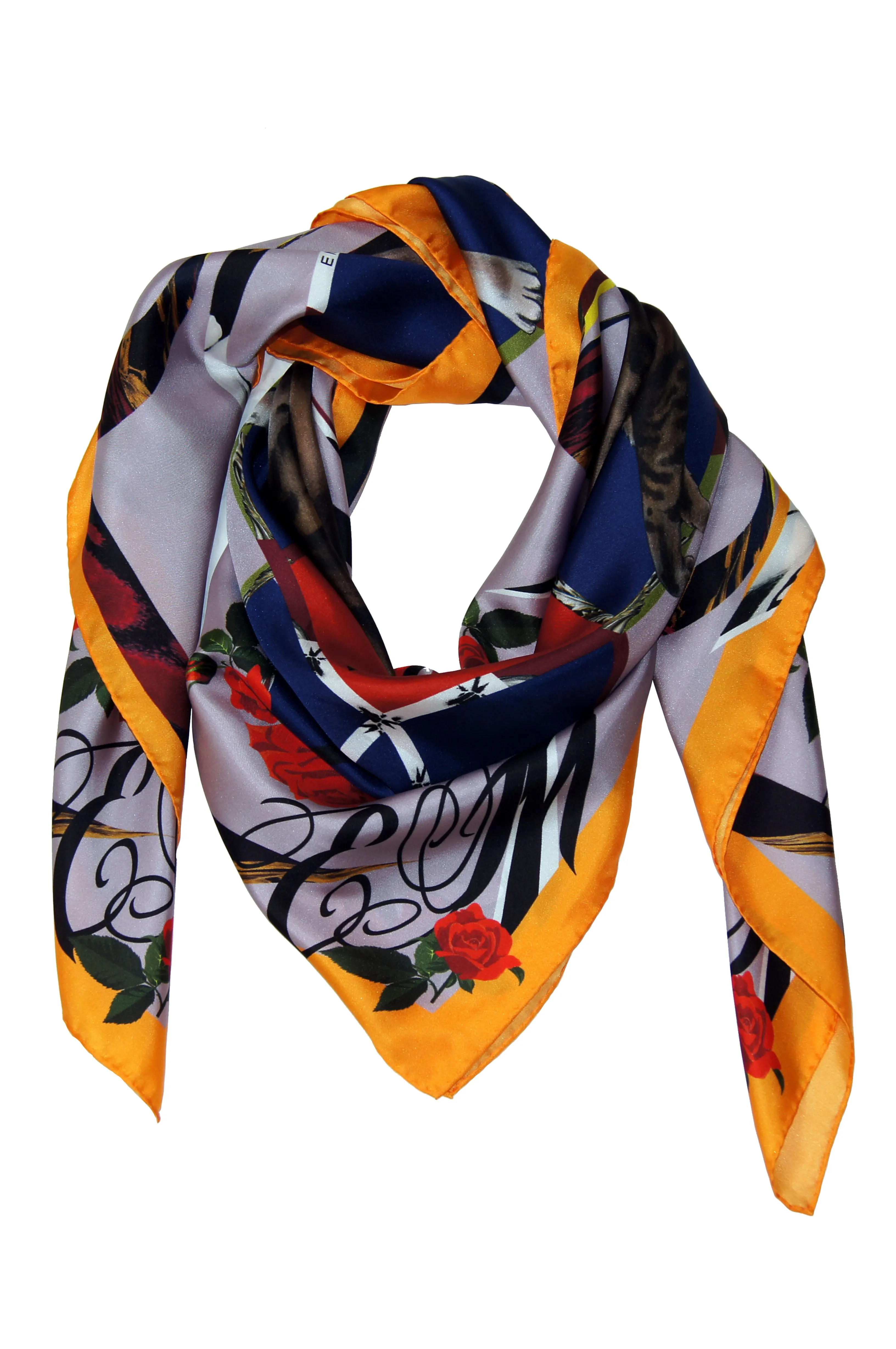 BENGAL MALICIEUSE / RED Large Silk Print Scarf