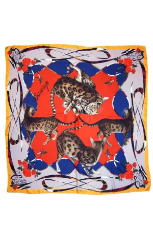 BENGAL MALICIEUSE / RED Large Silk Print Scarf