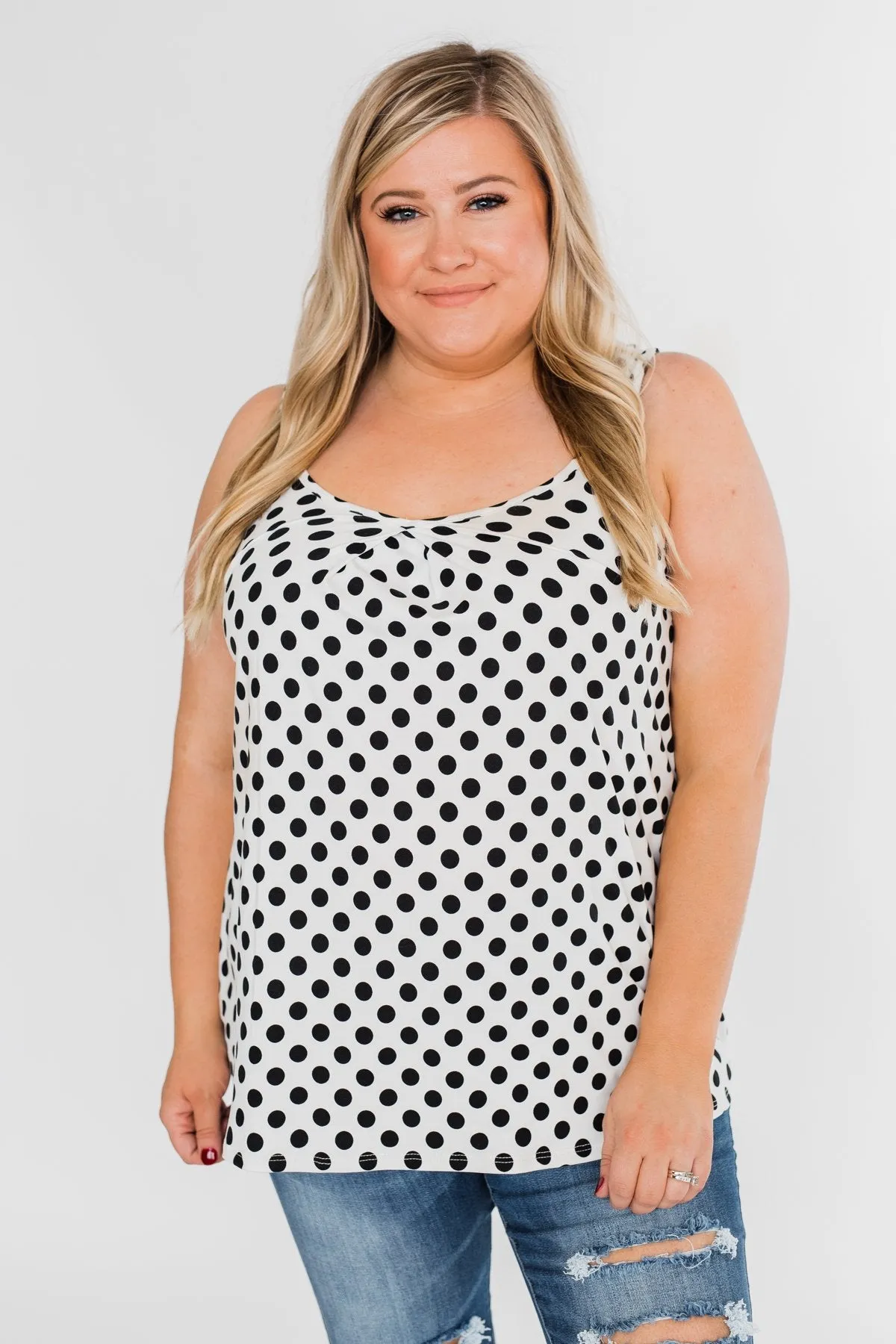 Black & White Polka Dot Tank Top