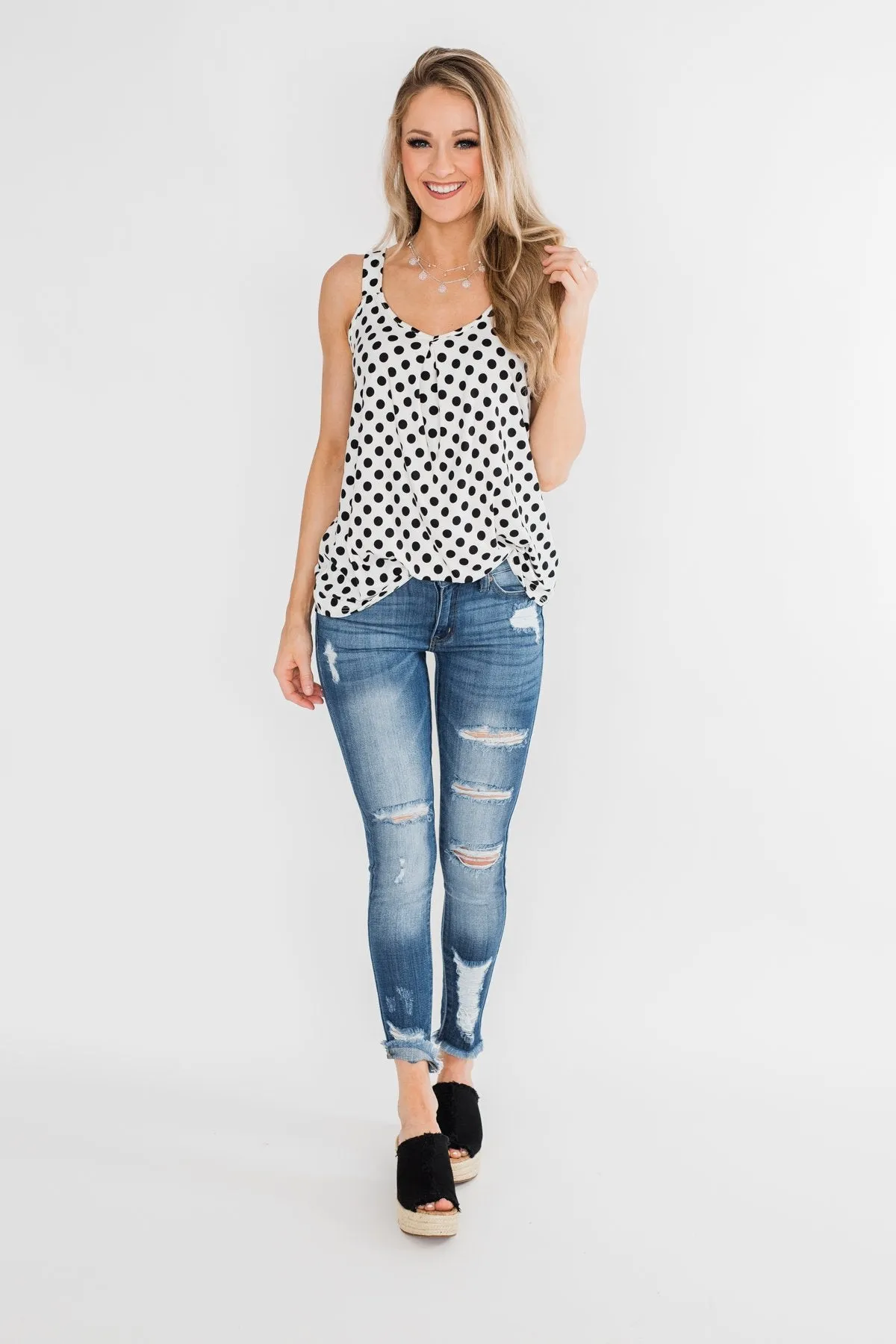 Black & White Polka Dot Tank Top