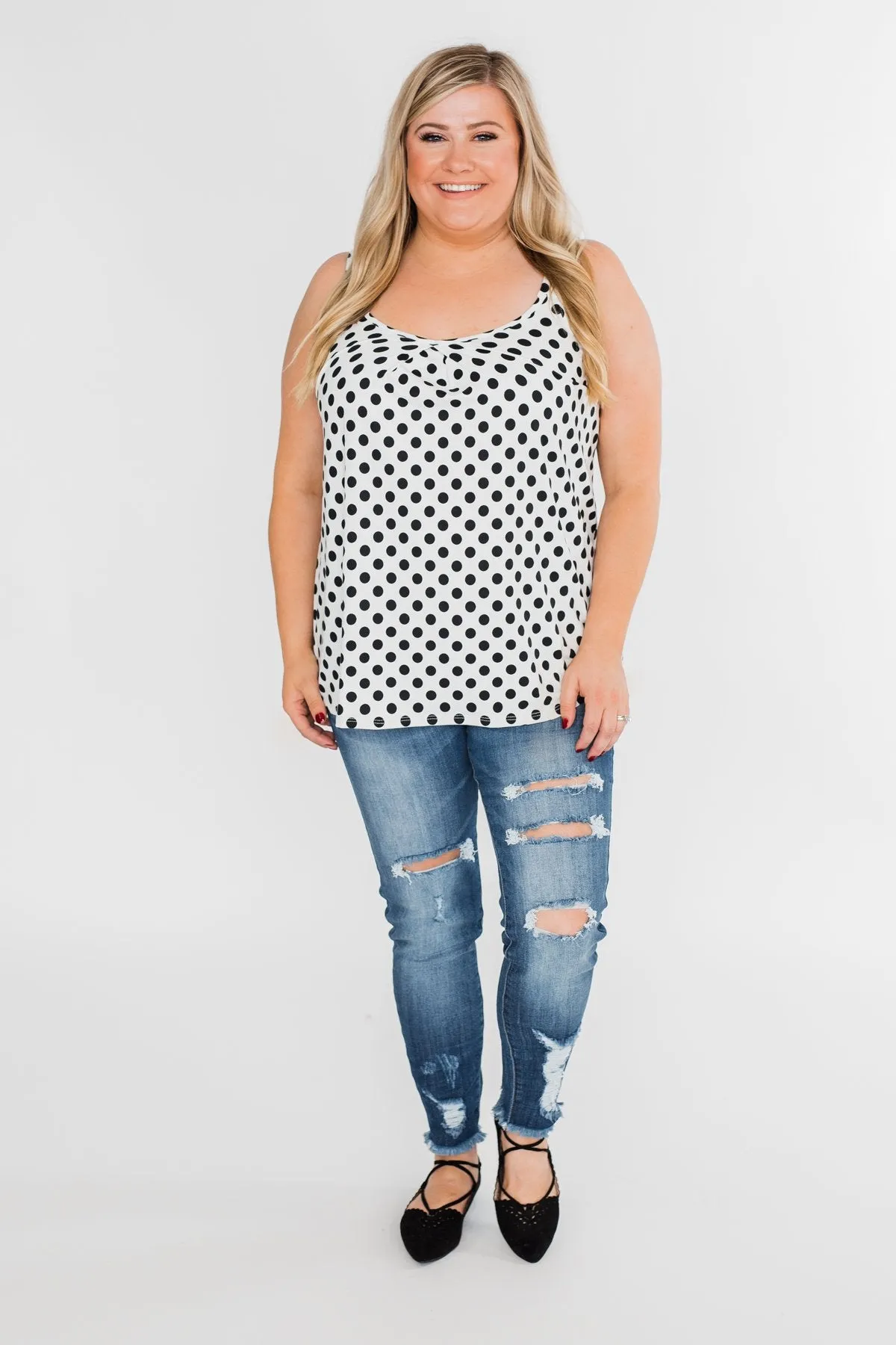 Black & White Polka Dot Tank Top