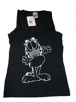 Black Garfield Tank Top With Braces Size M