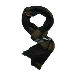 Black Plaid Polyester Scarf