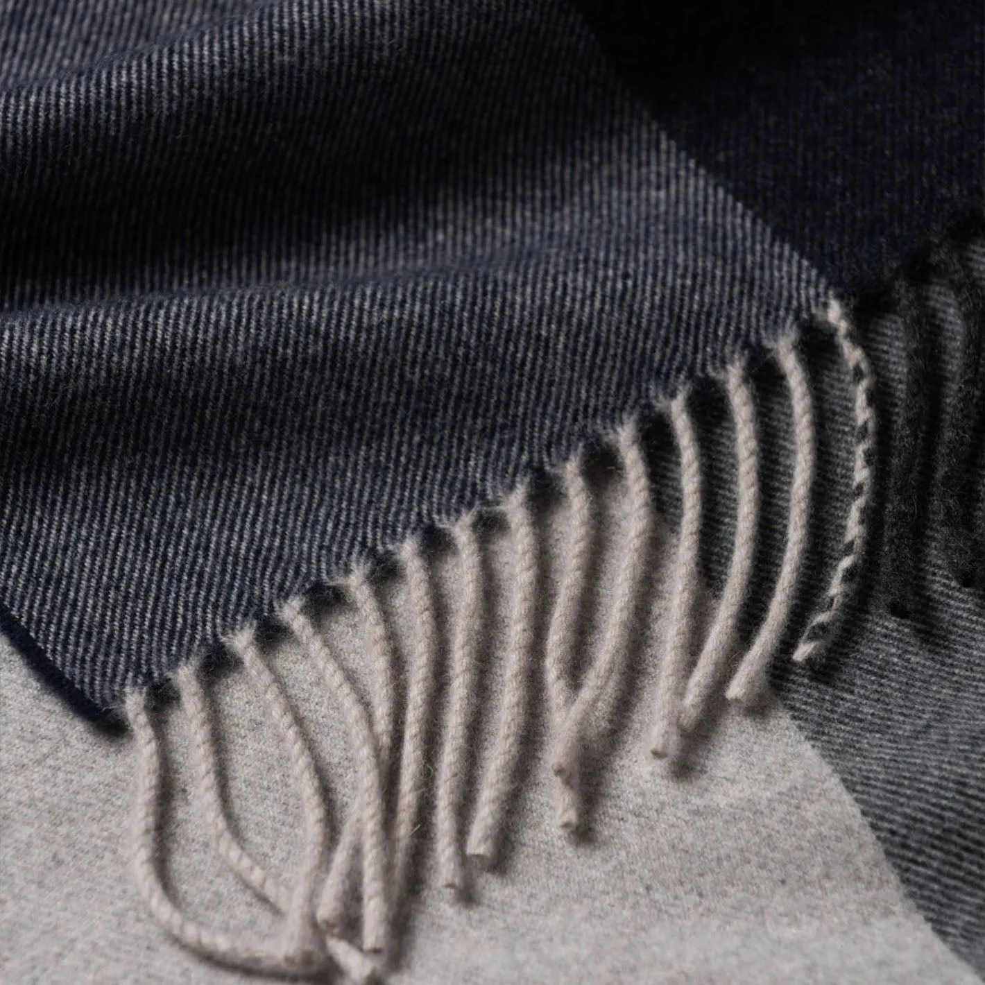 Blue Grey Cashmere Merino Scarf