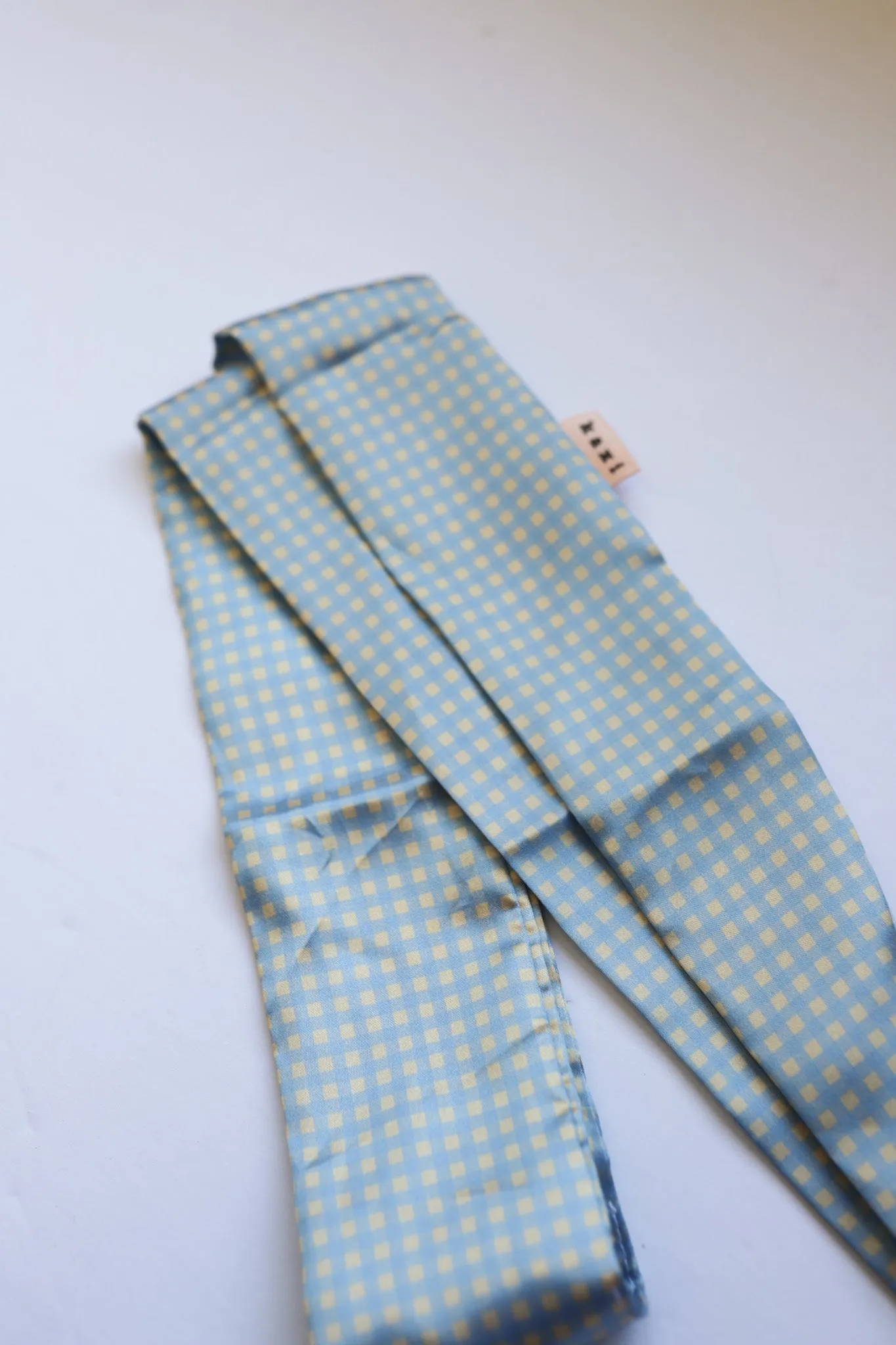 BLUE PLAID HAIR SCARF