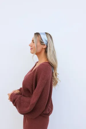 BLUE PLAID HAIR SCARF