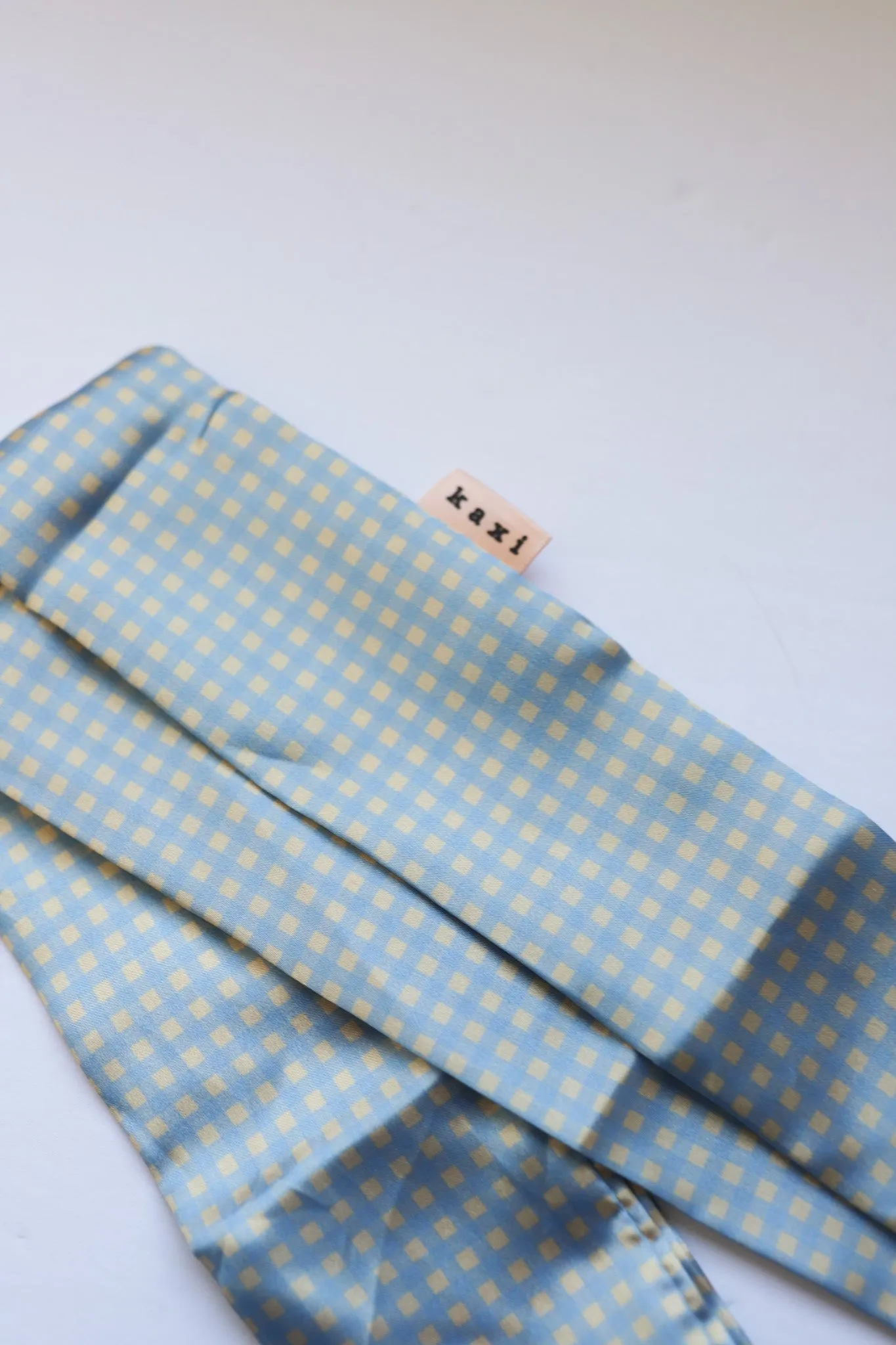 BLUE PLAID HAIR SCARF