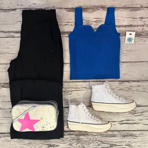 Blue Ribbed Tank