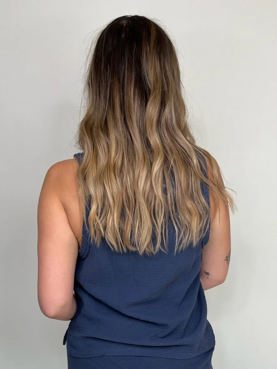 Bobi V- Neck Raw Edge Tank