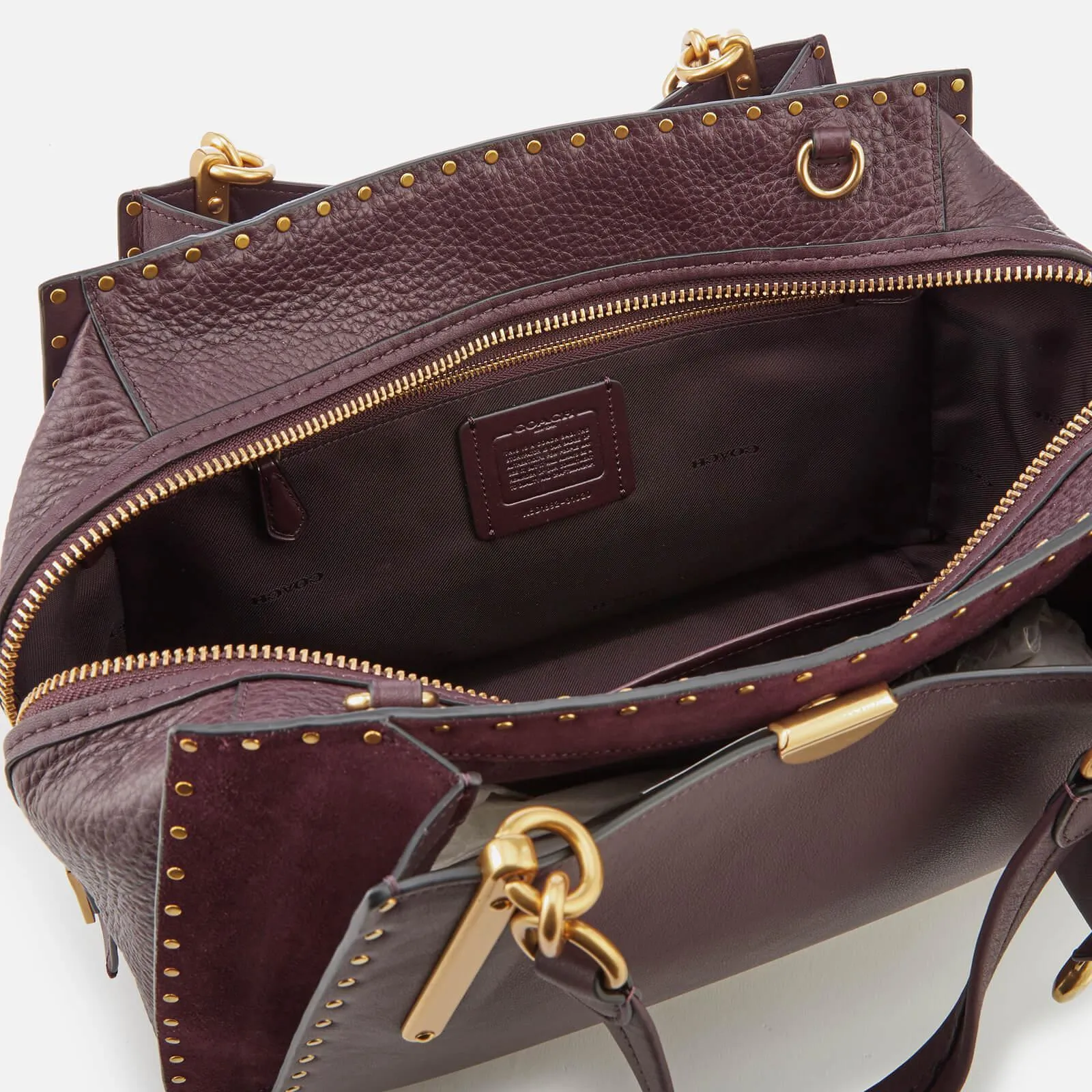 Border Rivets Mixed Leather Dreamer Satchel
