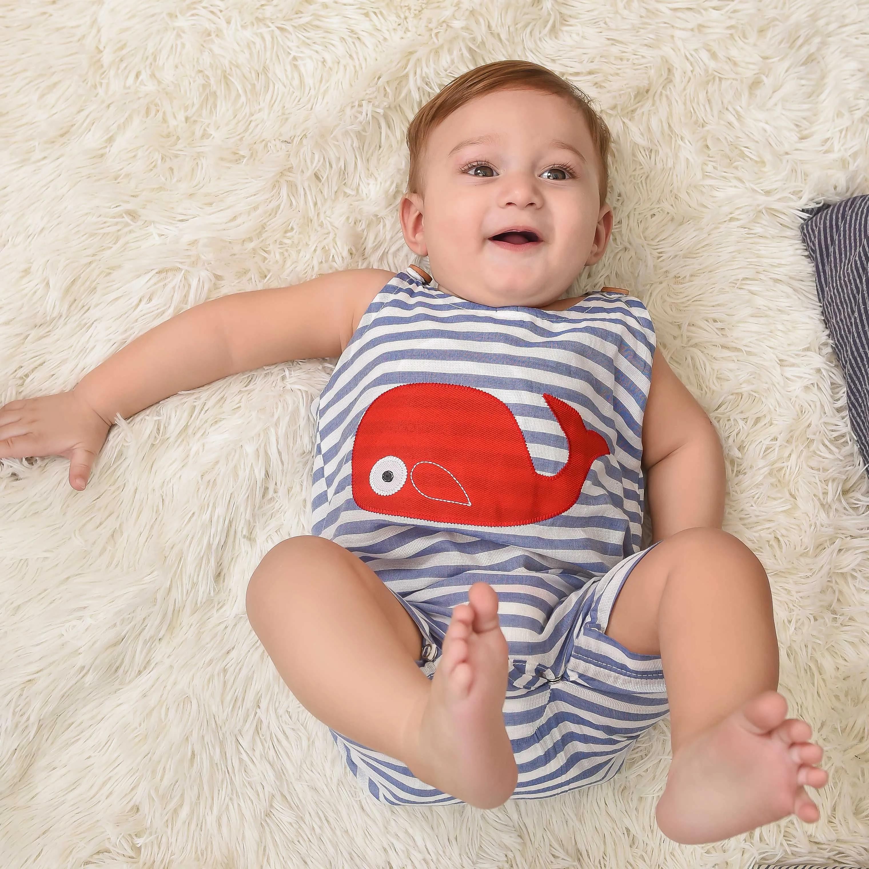 Boys Whale Applique Romper