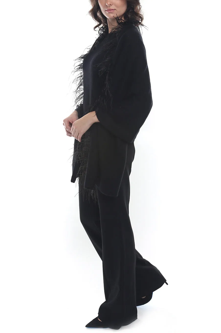 Cashmere Ostrich Feather Shawl