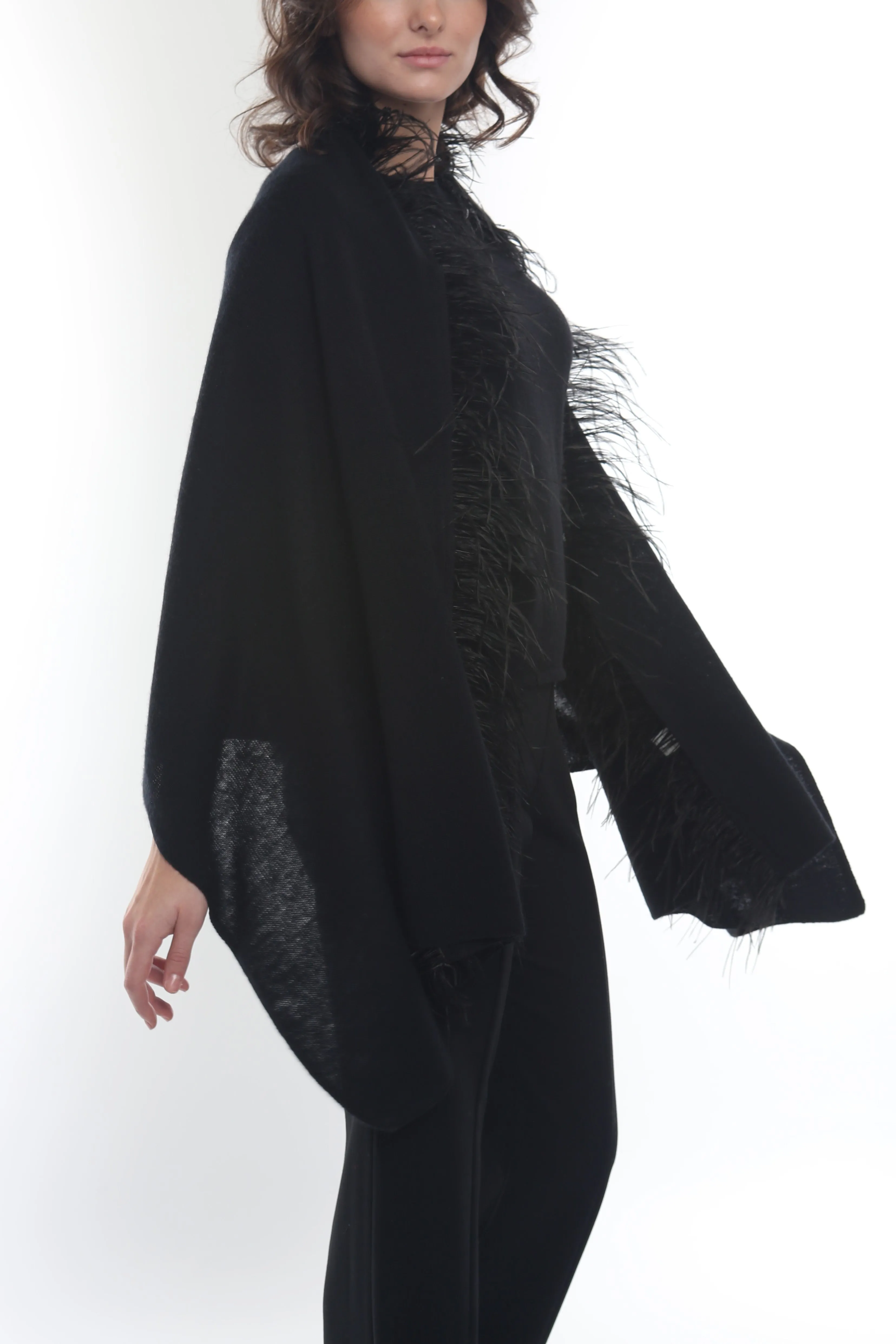 Cashmere Ostrich Feather Shawl