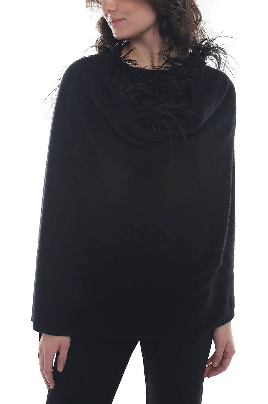Cashmere Ostrich Feather Shawl