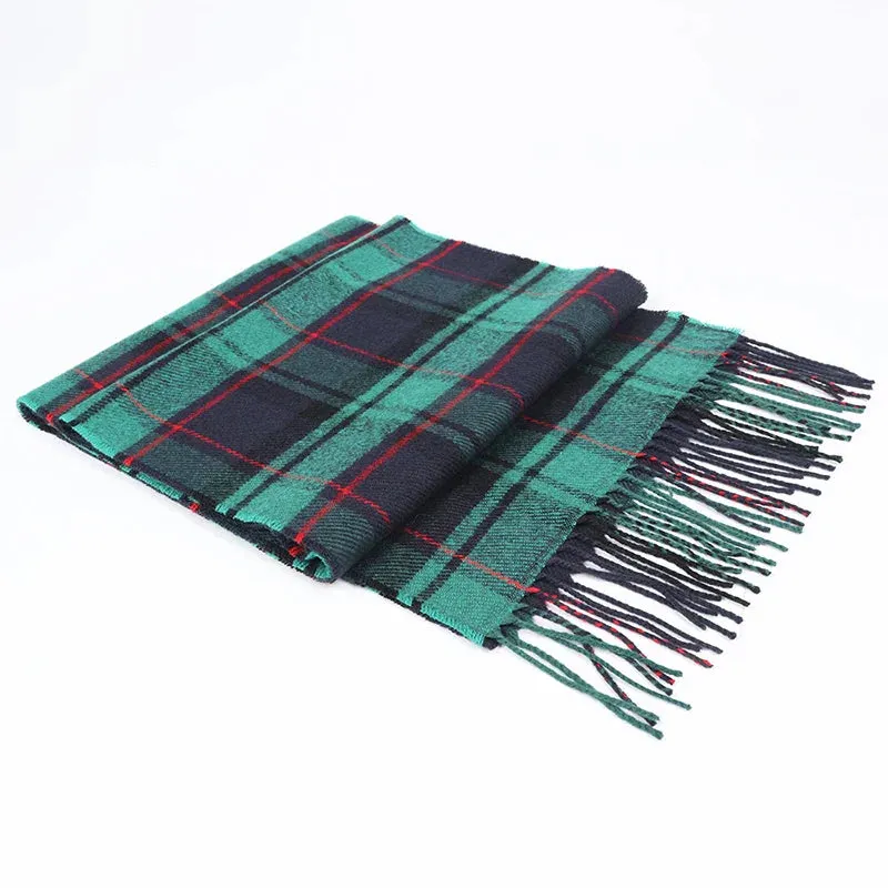 Cashmere Plaid Scarf Winter Pashmina Shawl And Wrap Unisex Thick Foulard Lady Tassel Warm Scarves Bufanda Stole