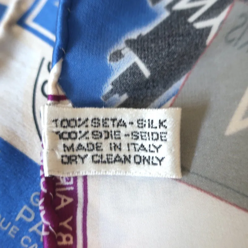 Chanel CC Airlines Scarf White/Multicolor Printed Silk