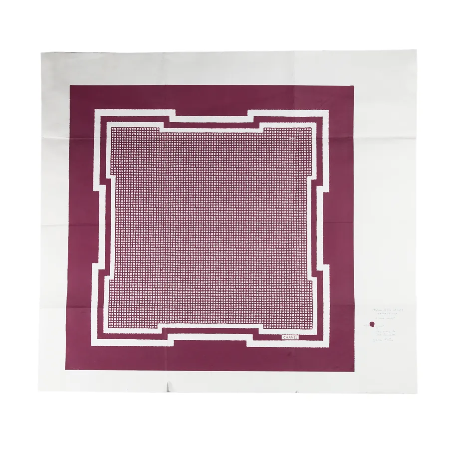 Chanel Scarf Printing Proof - Garnet - 1960 - 1970s